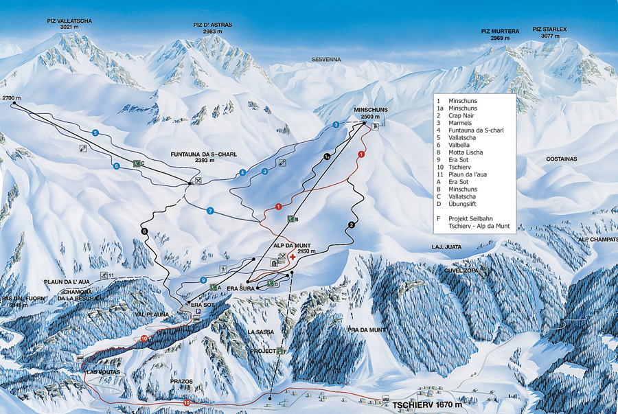 Mappa Piste Sci Minschuns